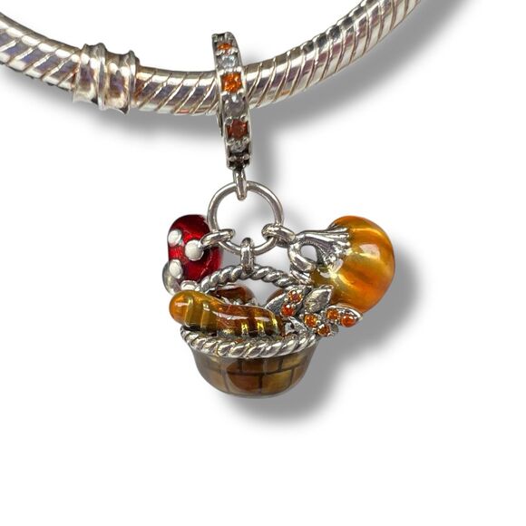 Autumn Harvest Basket S925 Sterling Silver Charm - Picture 5 of 9